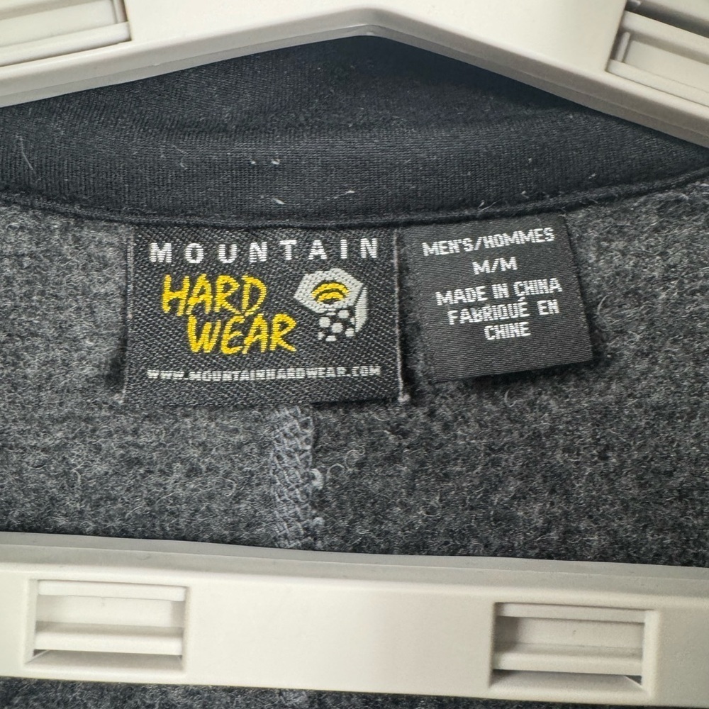 Mountain Hardwear Sweater Mens M Gray 1/4 Zip Pullover Wool Blend Outdoor - Picture 6 of 9